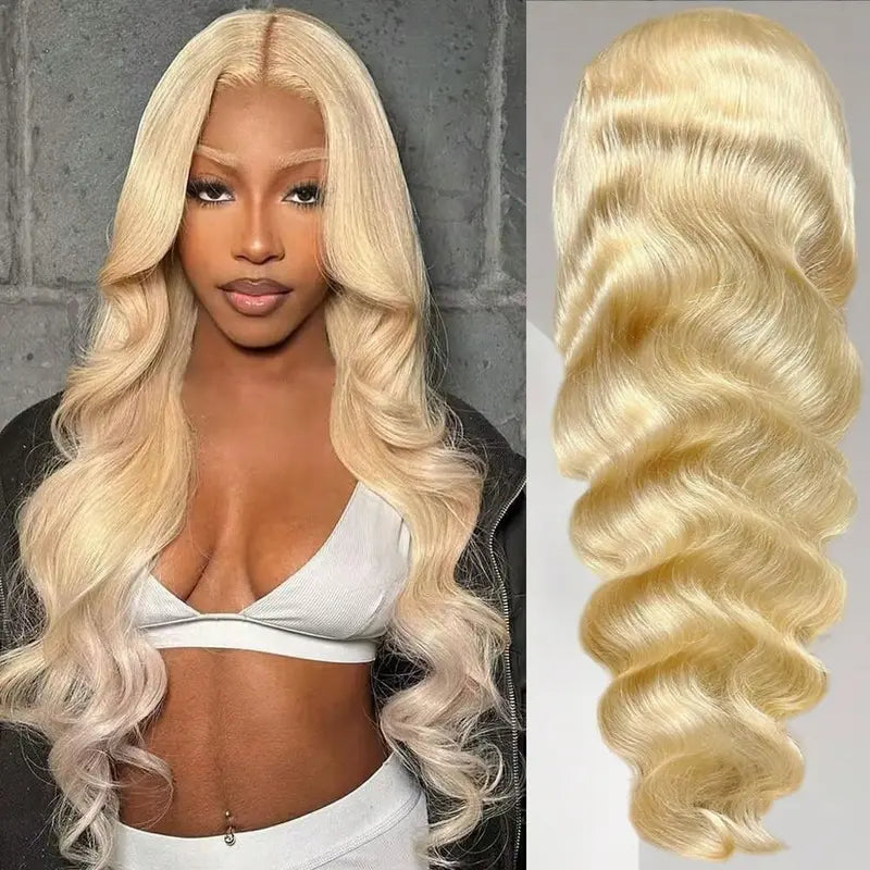 GK 13x6 613 Blonde Human Hair Lace Front Wig 180 Density Glueless